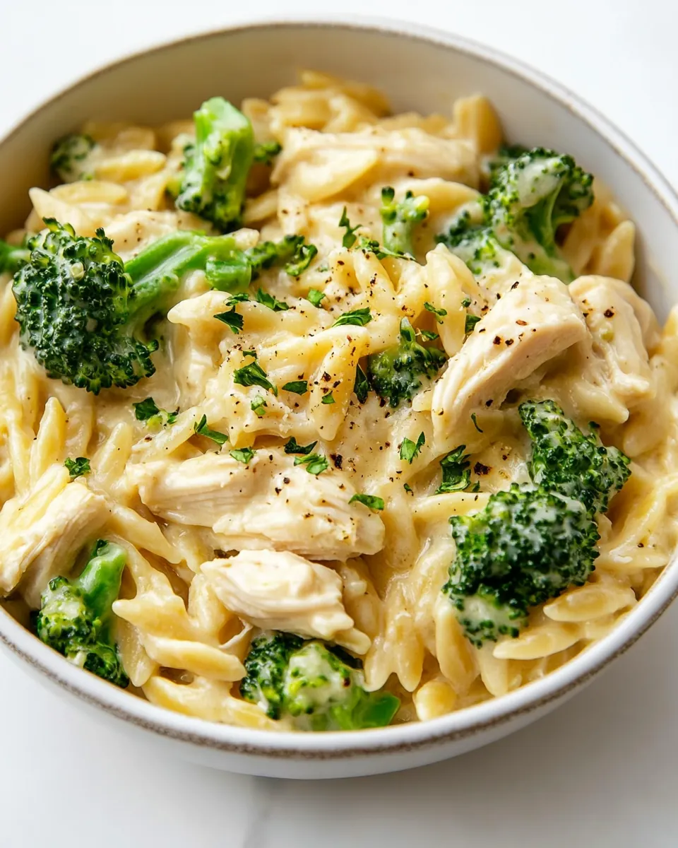 Cheesy Chicken Broccoli Orzo