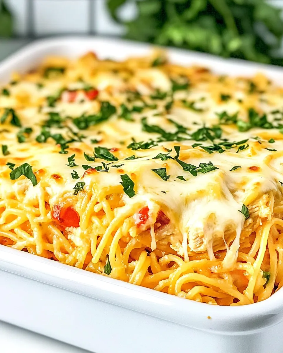 Cheesy Chicken Spaghetti Casserole