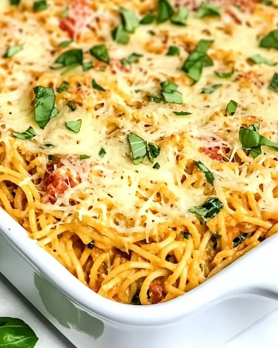 Cheesy Chicken Spaghetti Casserole