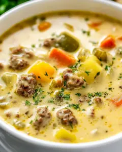 Cheesy Crockpot Cheeseburger Soup