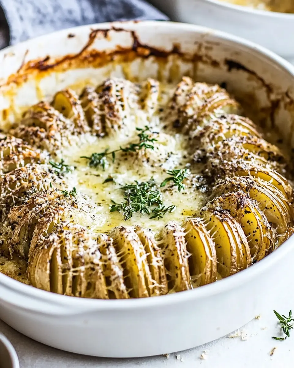 Cheesy Hasselback Potato Au Gratin