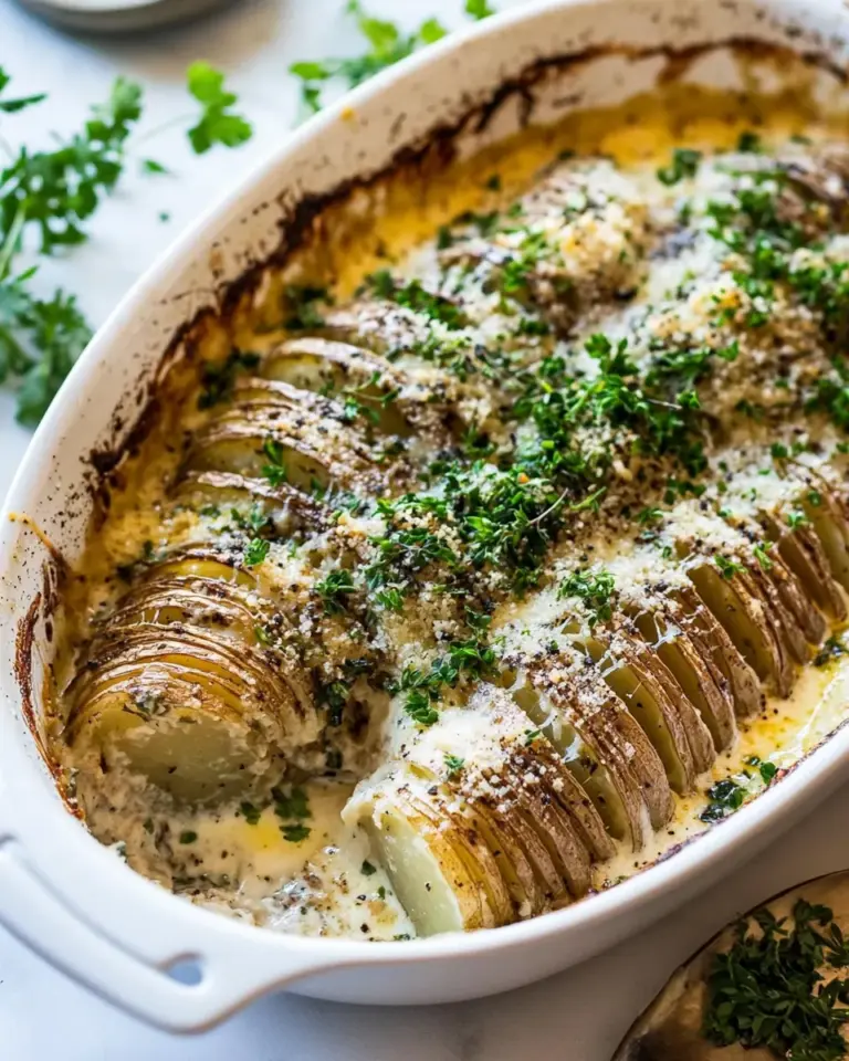 Cheesy Hasselback Potato Au Gratin