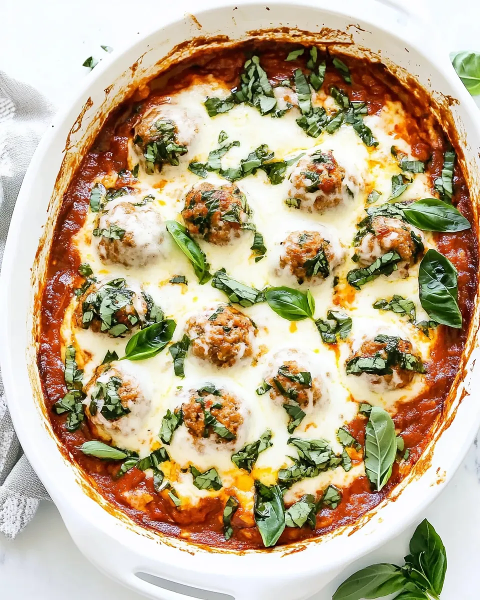 Cheesy Keto Meatball Casserole