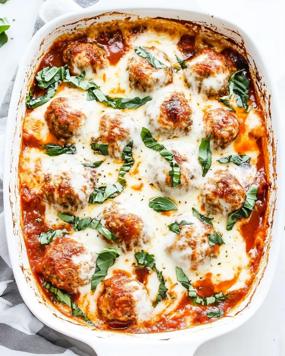Cheesy Keto Meatball Casserole