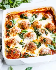 Cheesy Keto Meatball Casserole
