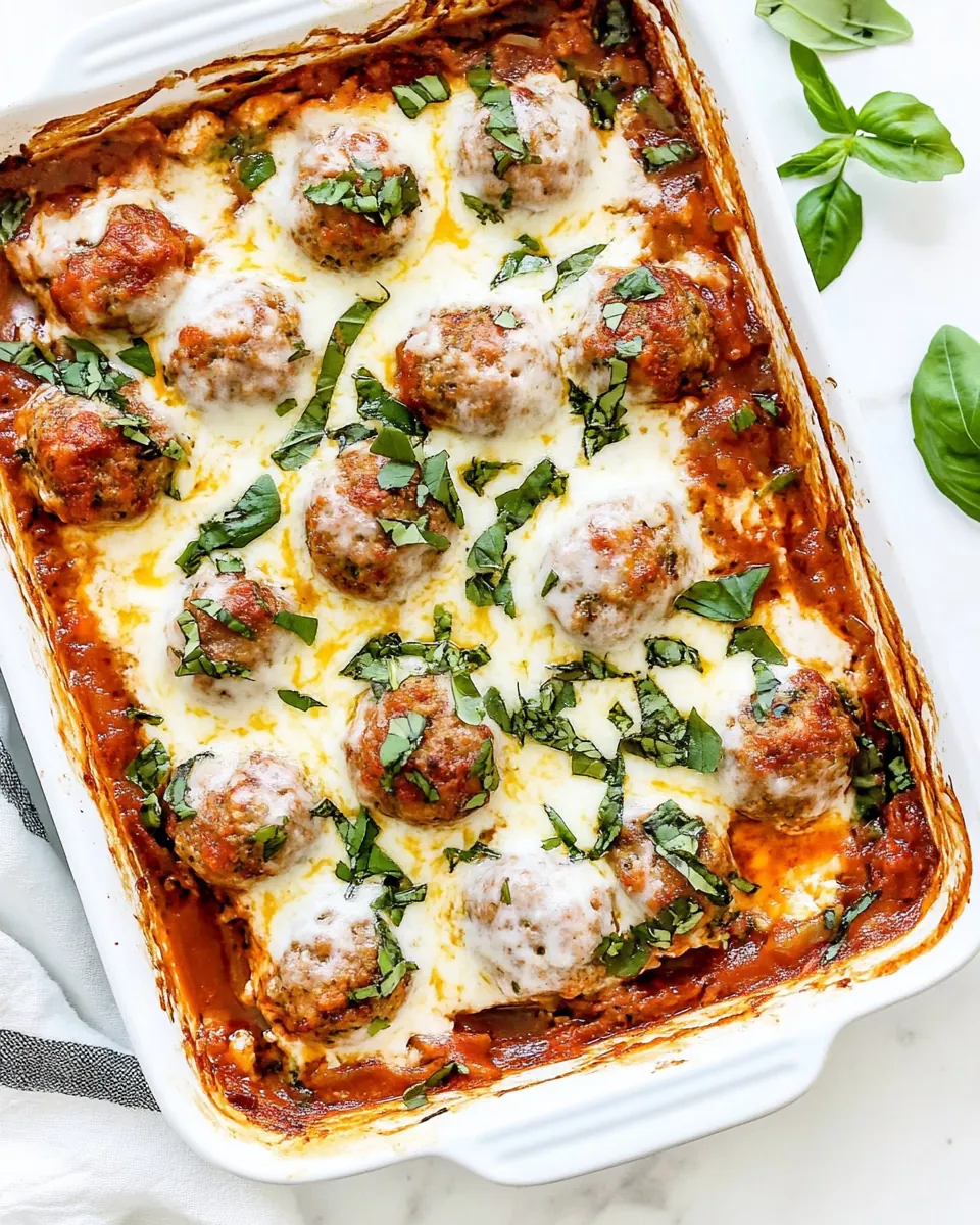 Cheesy Keto Meatball Casserole