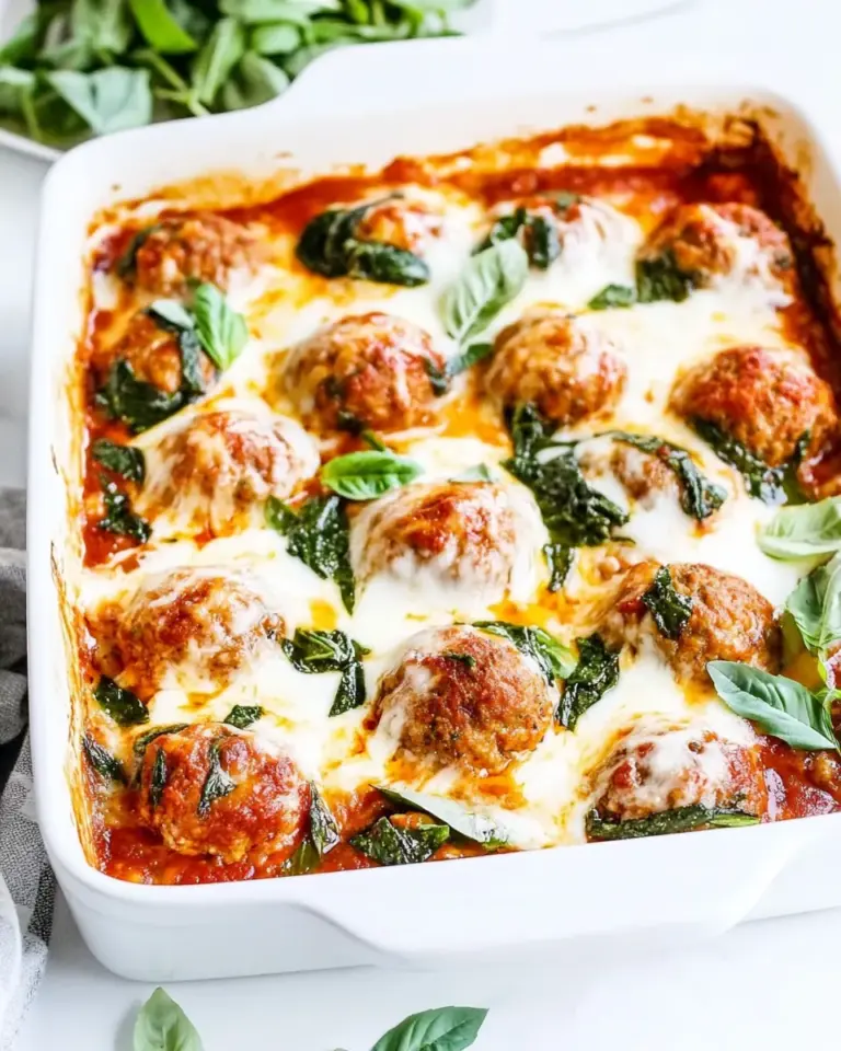 Cheesy Keto Meatball Casserole