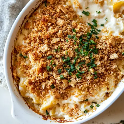 Cheesy Potato Casserole with Buttery Ritz Crackers