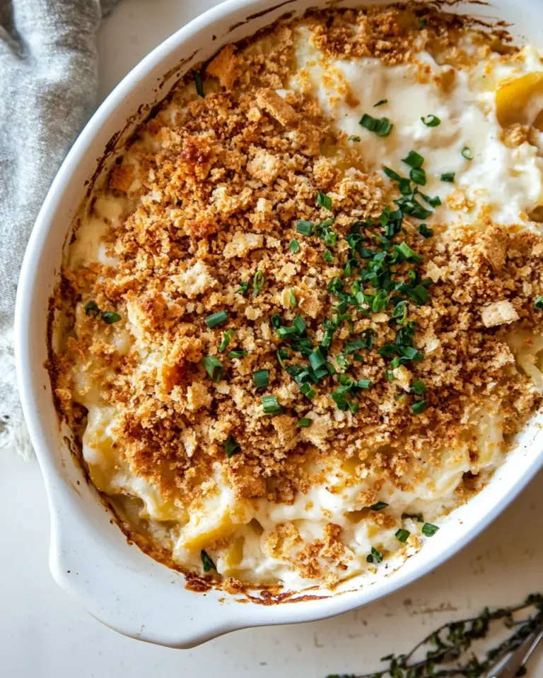 Cheesy Potato Casserole with Buttery Ritz Crackers