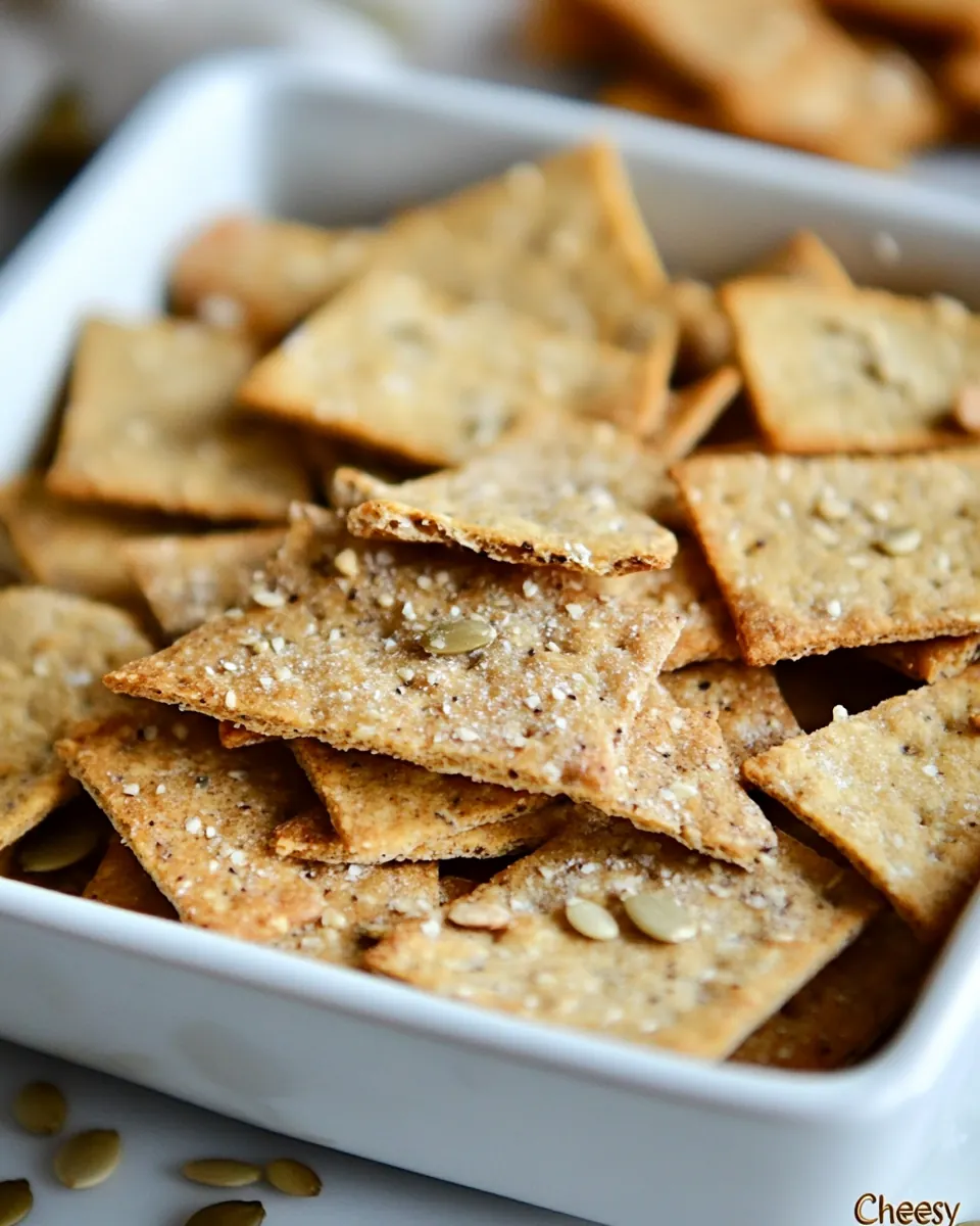 Cheesy Pumpkin Seed Crackers