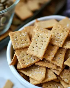 Cheesy Pumpkin Seed Crackers