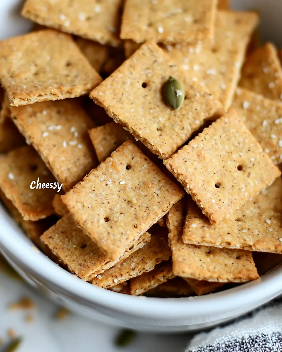 Cheesy Pumpkin Seed Crackers