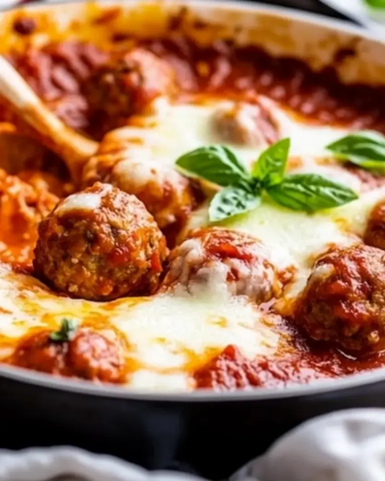 Cheesy Skillet Meatballs