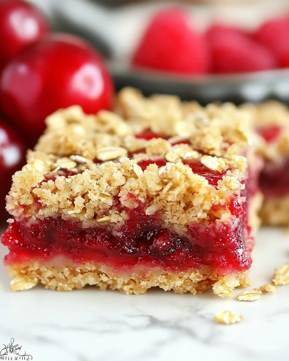Cherry Oatmeal Crumble Bars