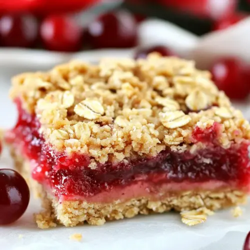 Cherry Oatmeal Crumble Bars