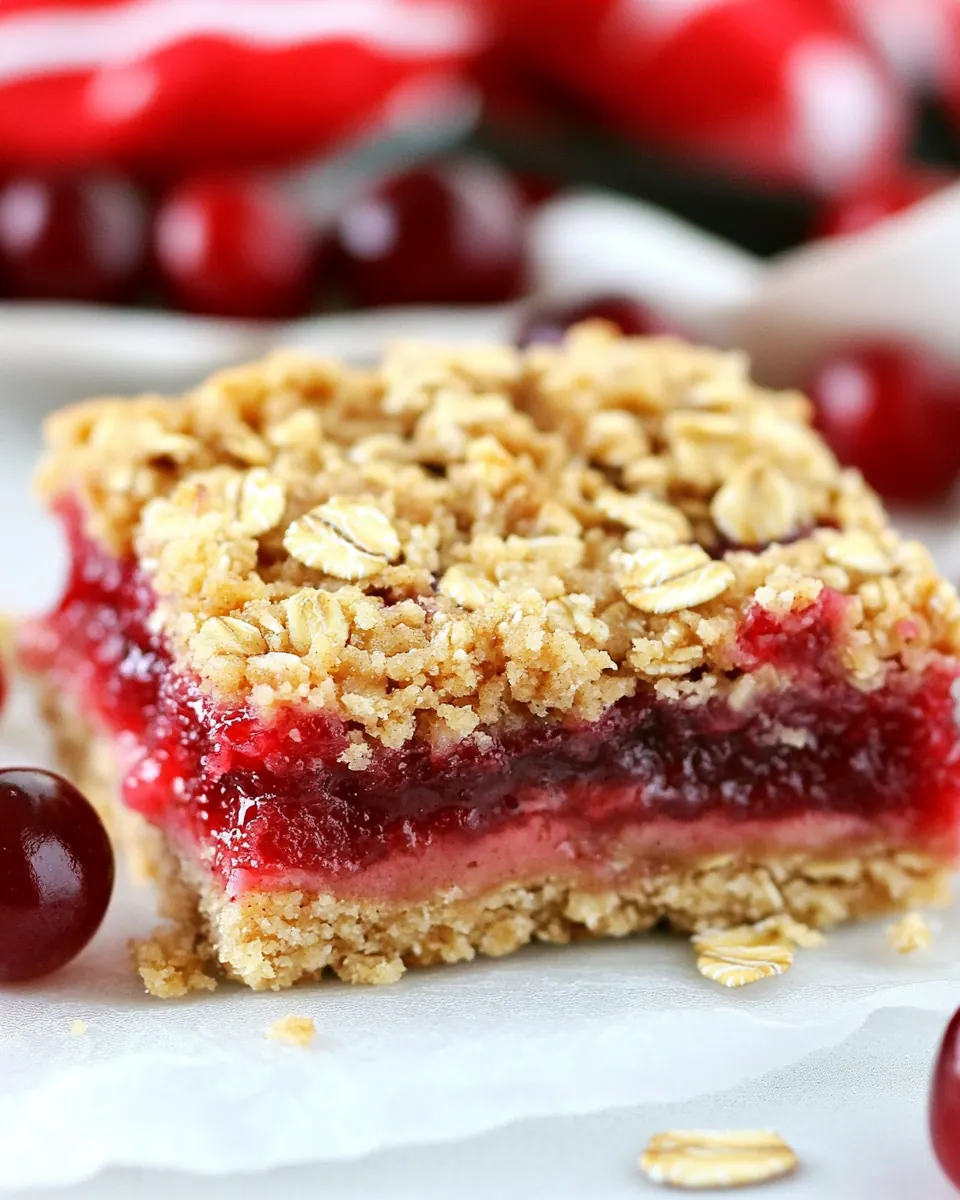 Cherry Oatmeal Crumble Bars
