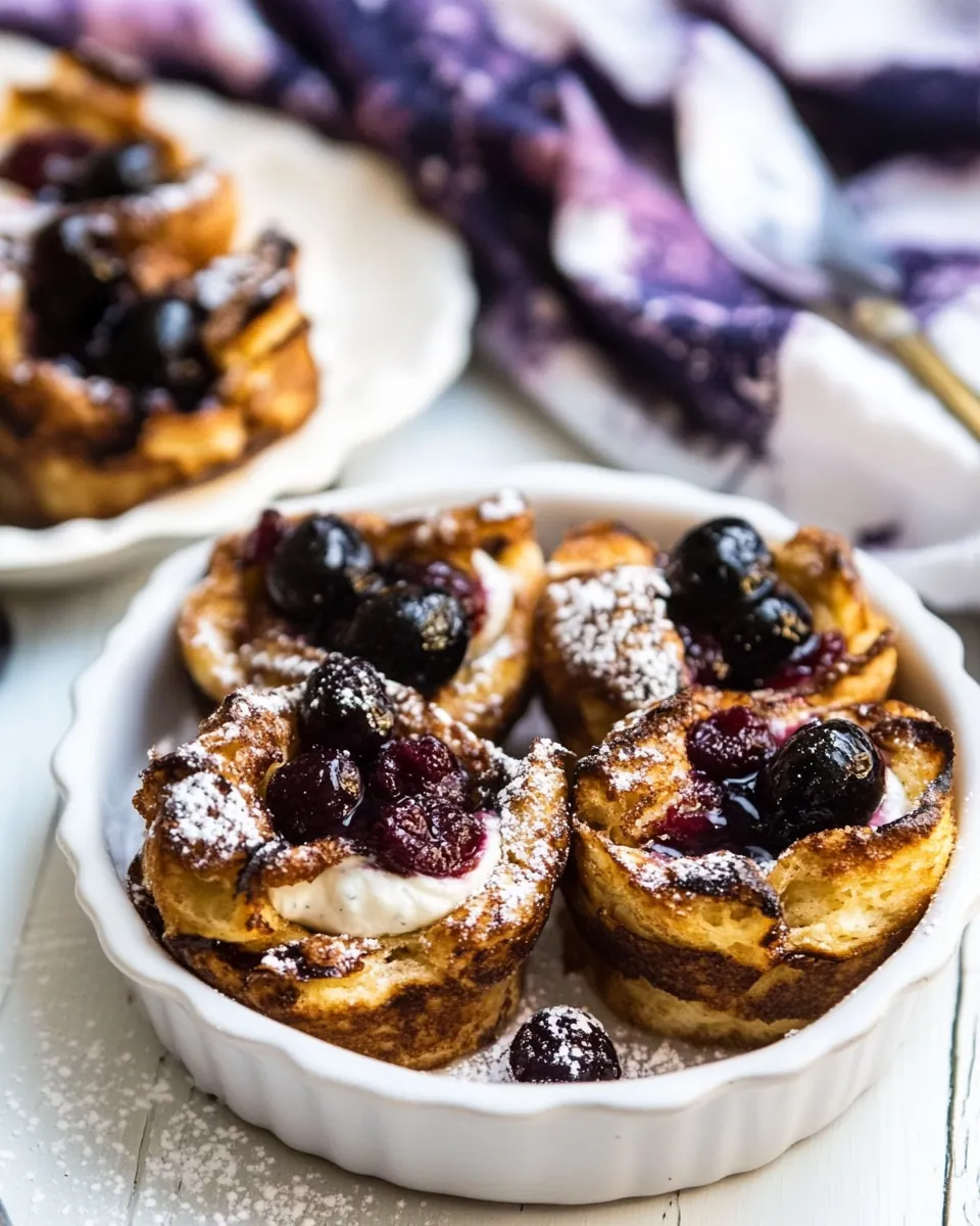 Cherry Yogurt French Toast Cups