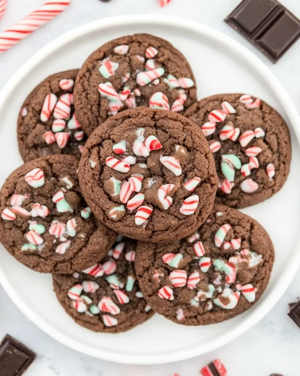 Chewy Double Chocolate Peppermint Cookies