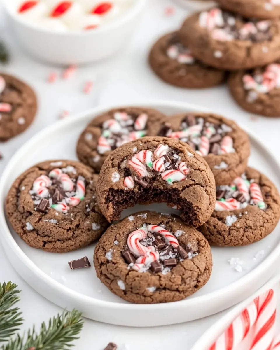 Chewy Double Chocolate Peppermint Cookies