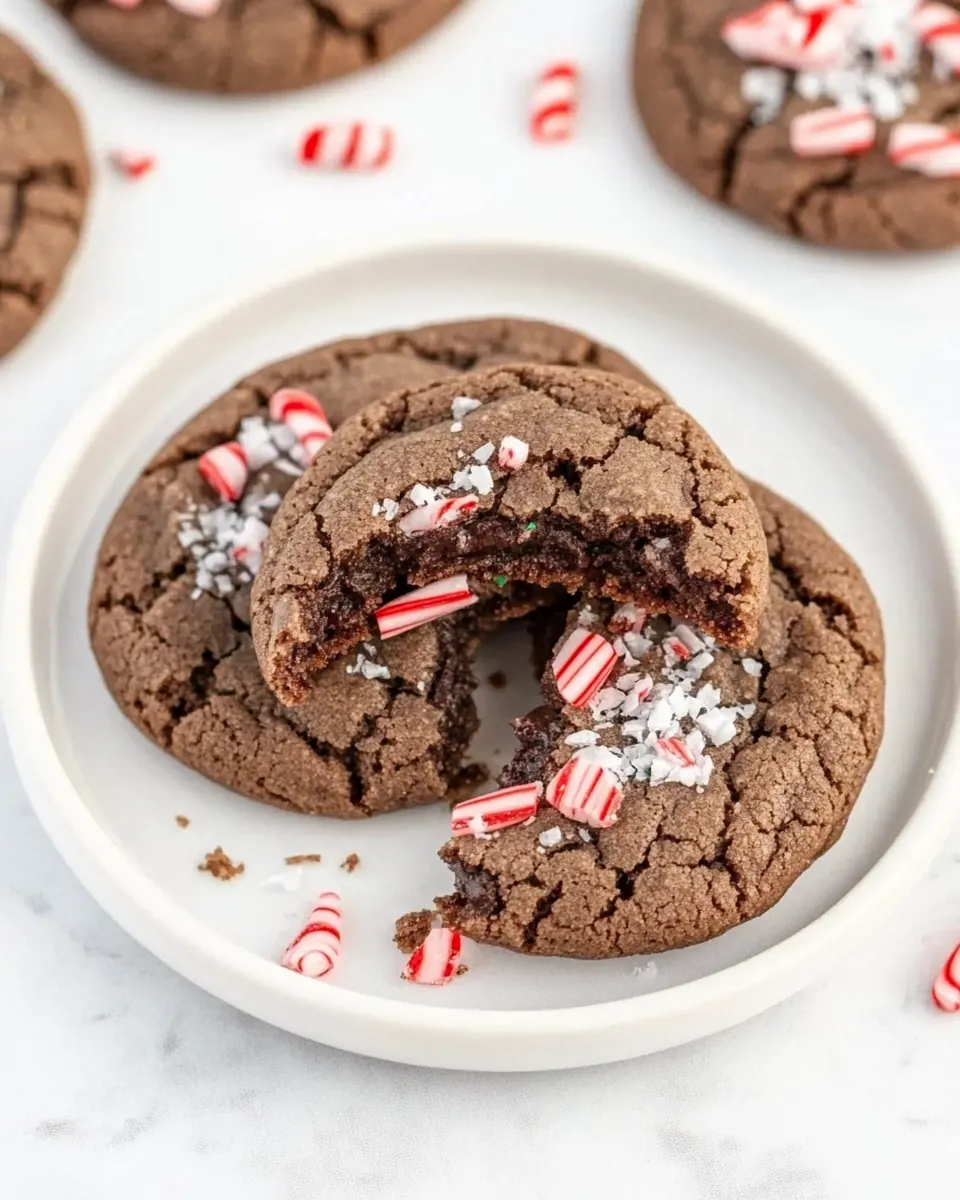 Chewy Double Chocolate Peppermint Cookies