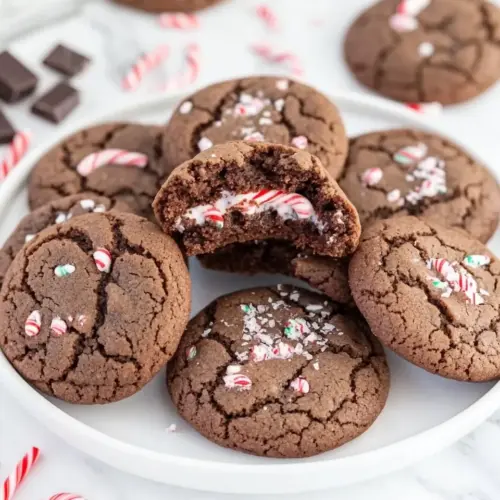 Chewy Double Chocolate Peppermint Cookies