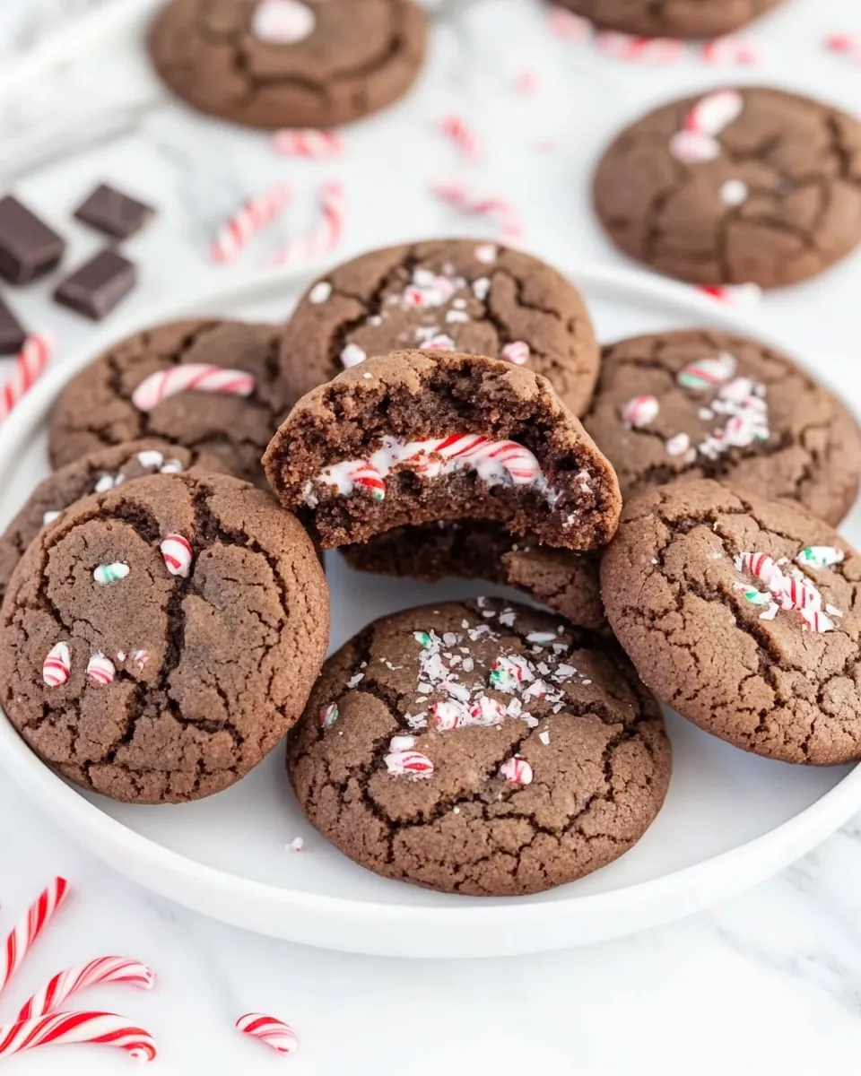 Chewy Double Chocolate Peppermint Cookies