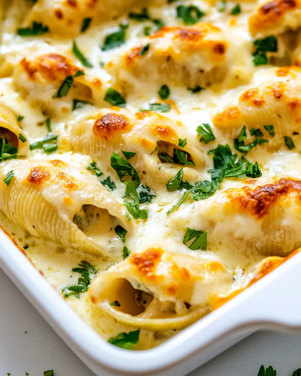 Chicken Alfredo Stuffed Shells