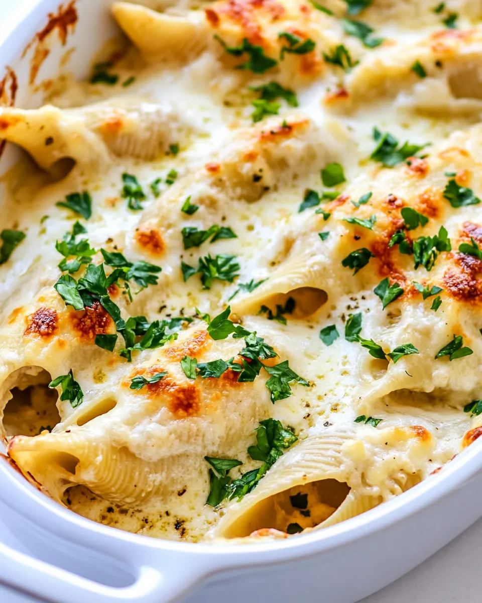 Chicken Alfredo Stuffed Shells