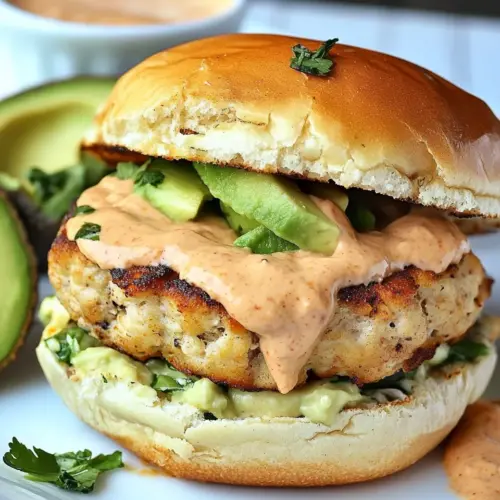 Chicken Avocado Burger with Chipotle Yogurt Sauce