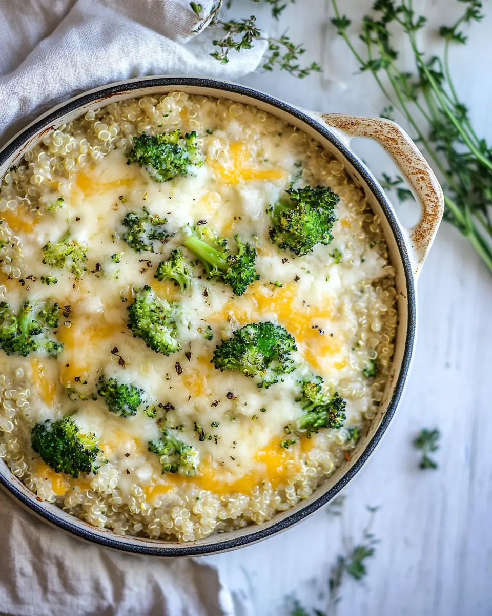 Chicken Broccoli Cheddar Quinoa Casserole