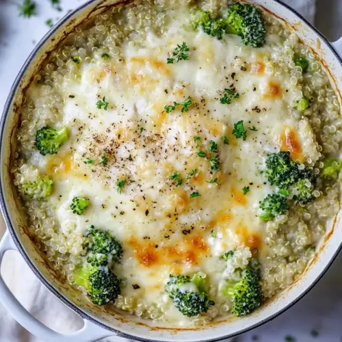 Chicken Broccoli Cheddar Quinoa Casserole