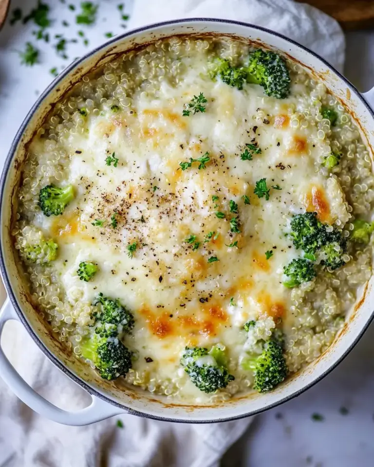 Chicken Broccoli Cheddar Quinoa Casserole
