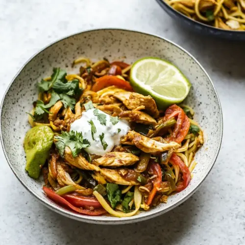 Chicken Fajita Zoodle Bowls