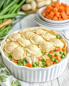 Chicken Pot Pie Pierogi Casserole