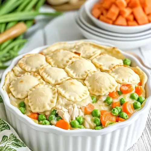Chicken Pot Pie Pierogi Casserole