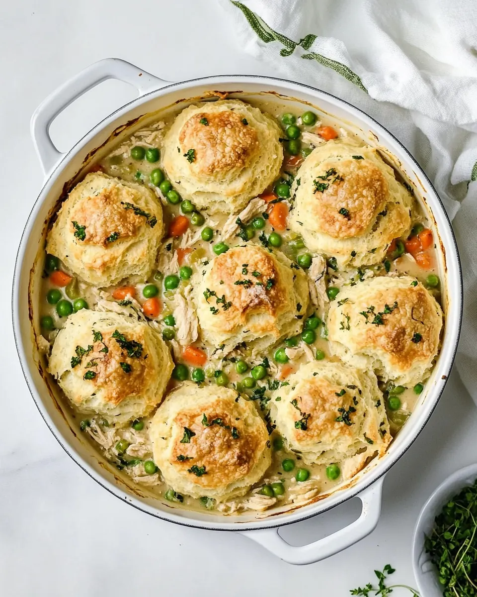 Chicken Pot Pie with Biscuits