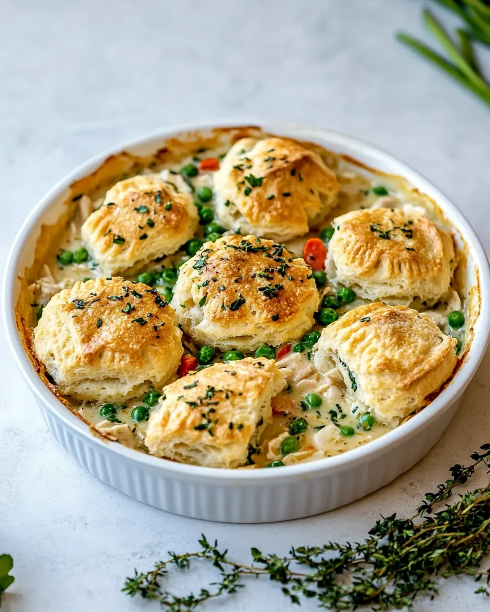 Chicken Pot Pie with Biscuits