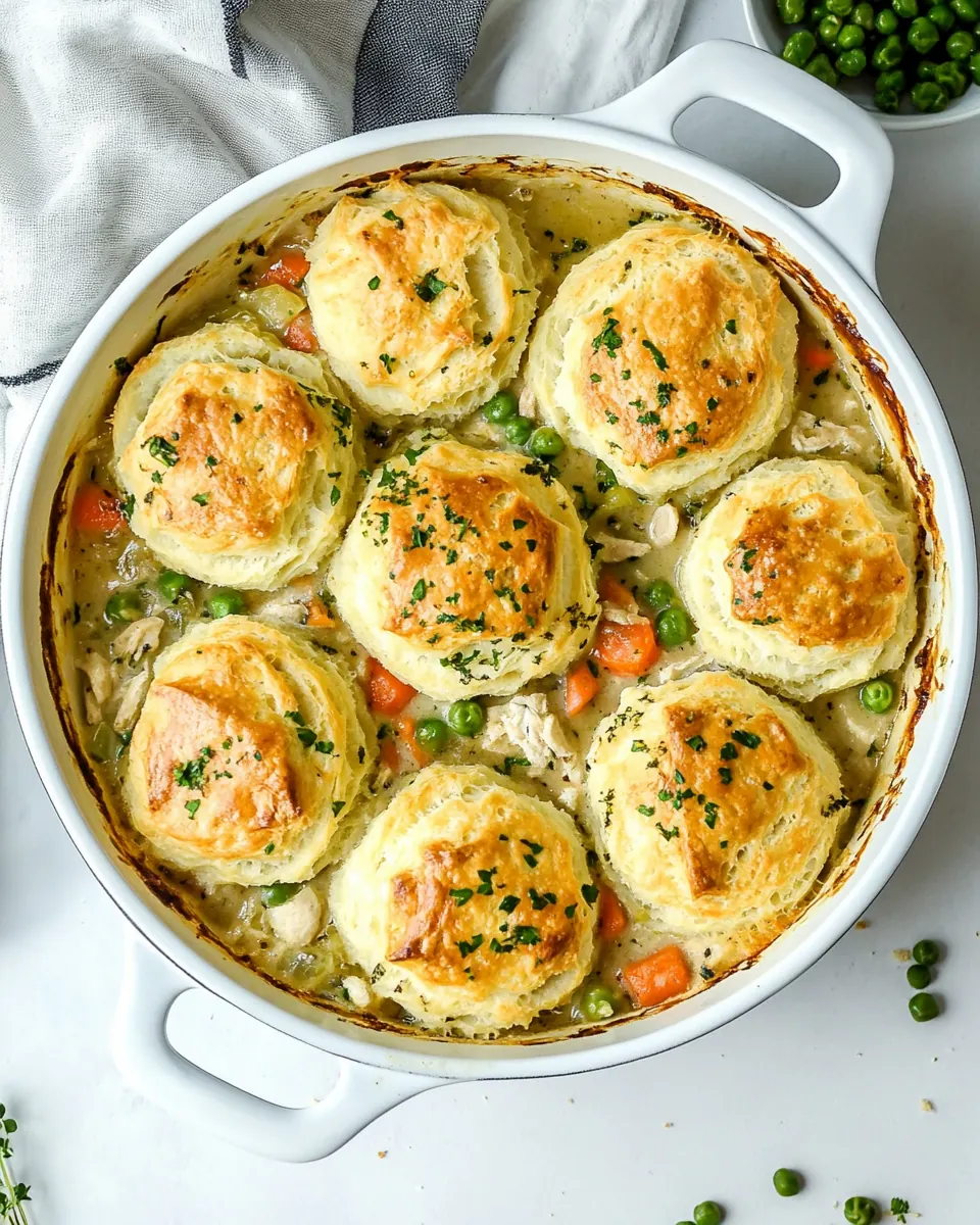 Chicken Pot Pie with Biscuits
