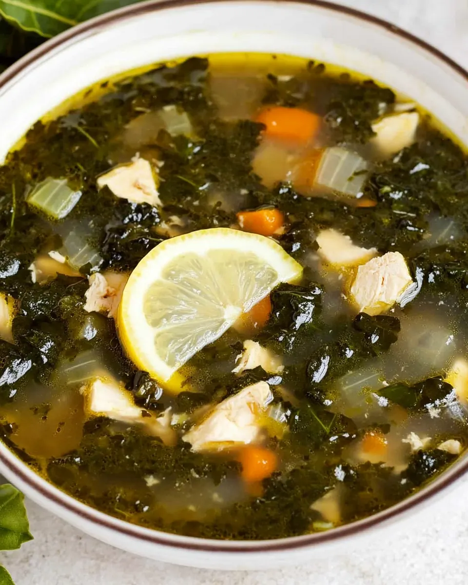 Chicken Soup with Collards and Lemon