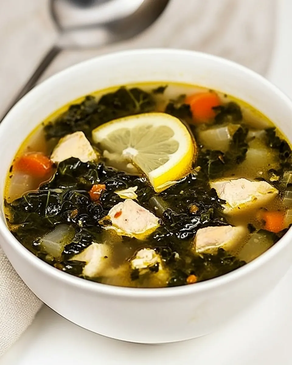 Chicken Soup with Collards and Lemon