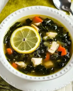 Chicken Soup with Collards and Lemon