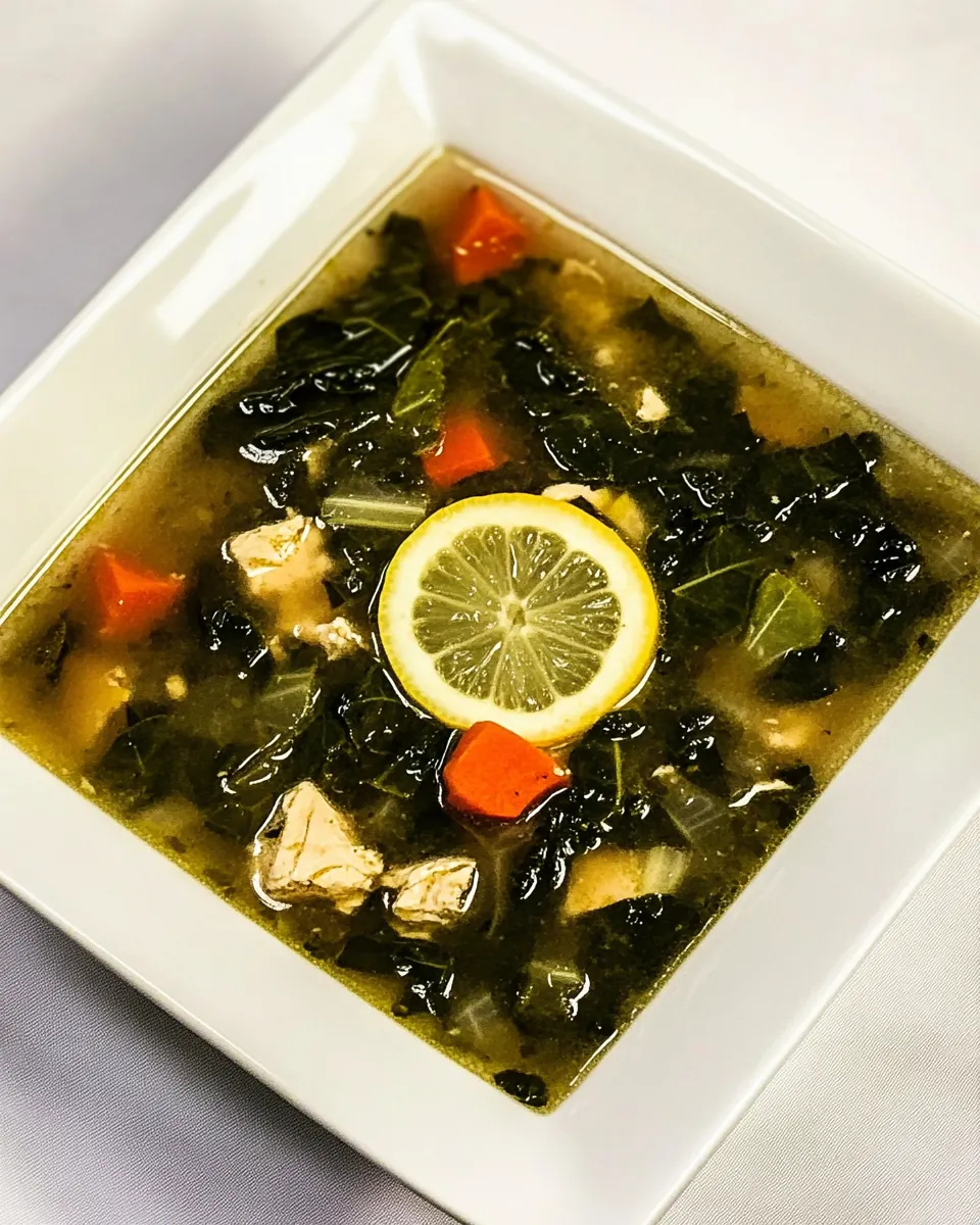 Chicken Soup with Collards and Lemon