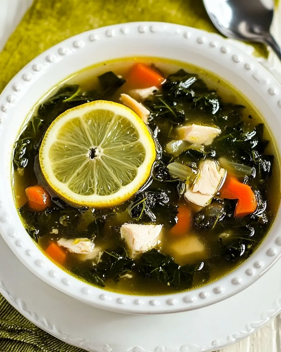 Chicken Soup with Collards and Lemon