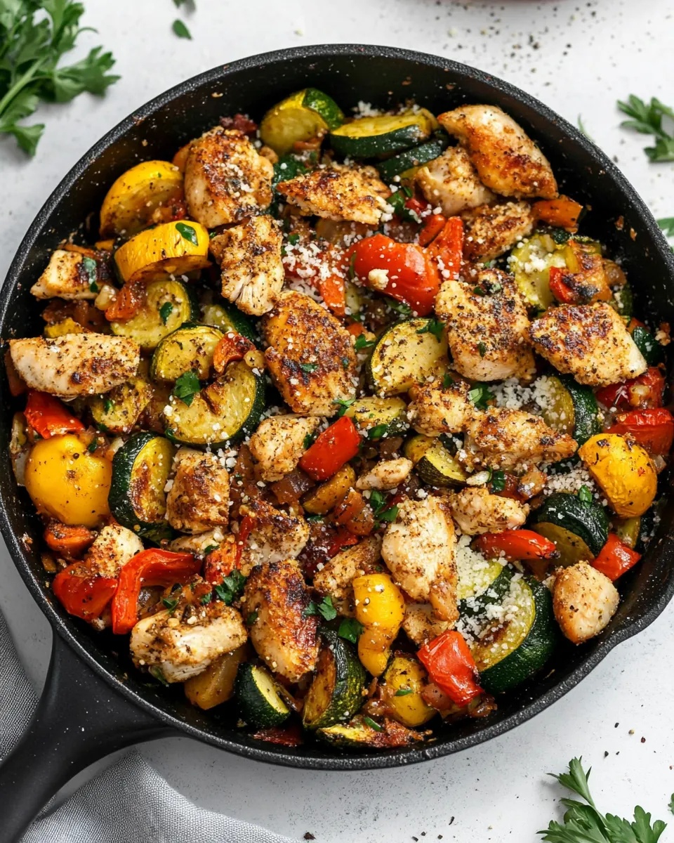Chicken and Garden Vegetable Skillet