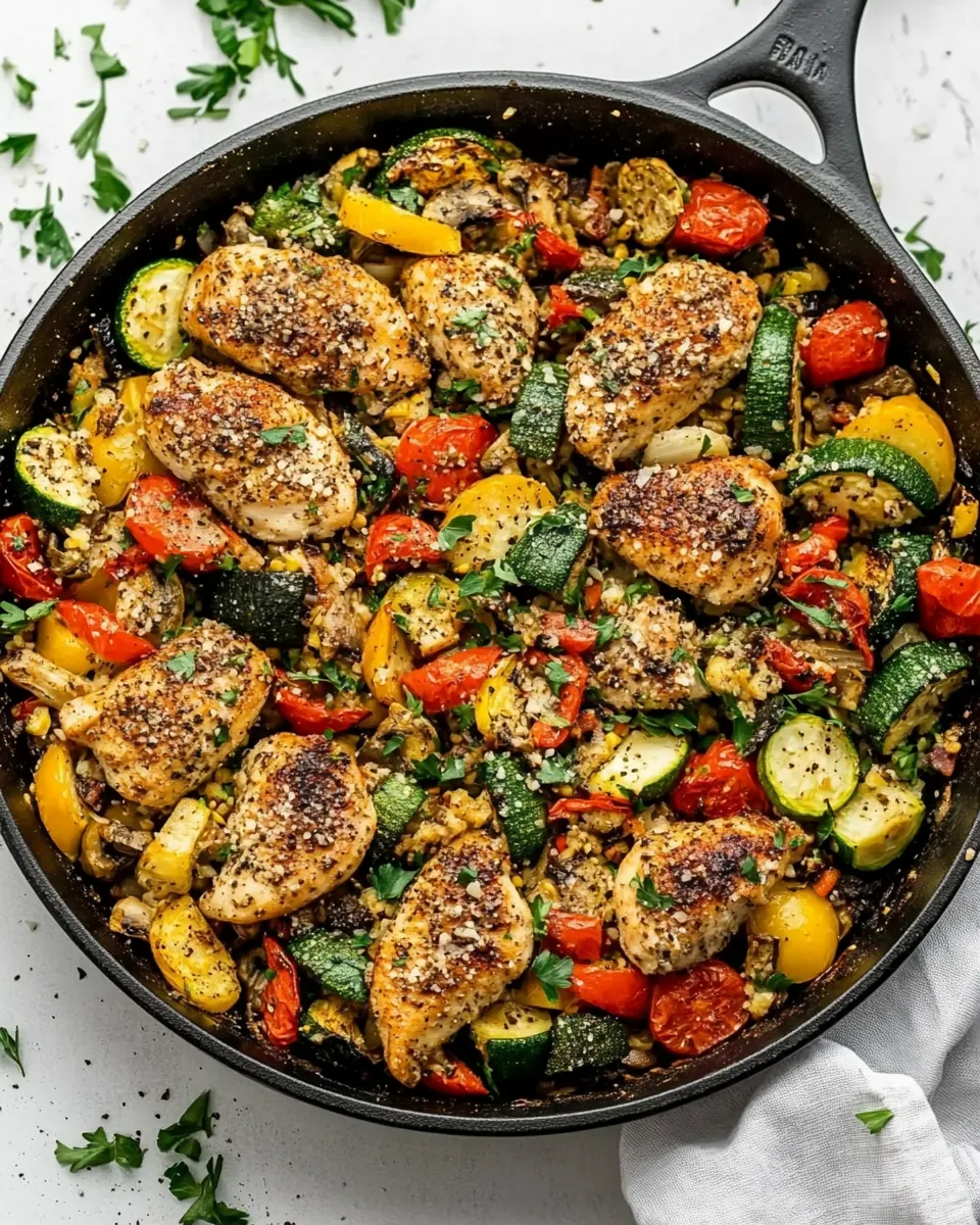 Chicken and Garden Vegetable Skillet