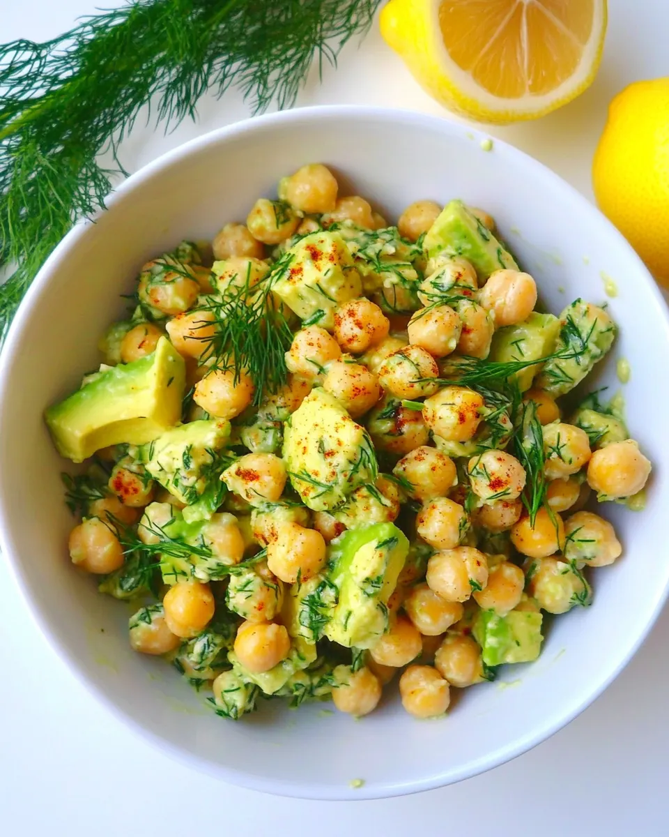 Chickpea Avocado Salad with Lemon and Dill