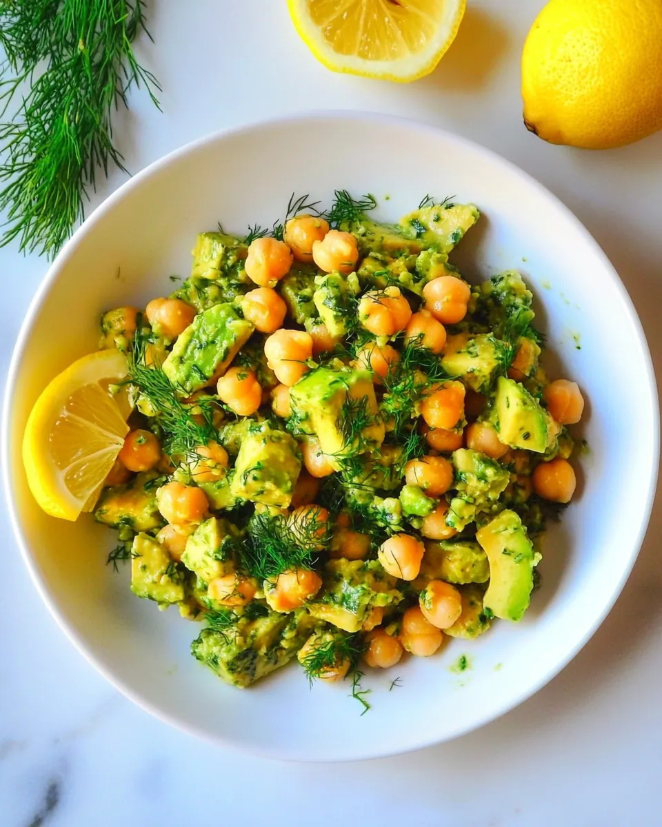 Chickpea Avocado Salad with Lemon and Dill