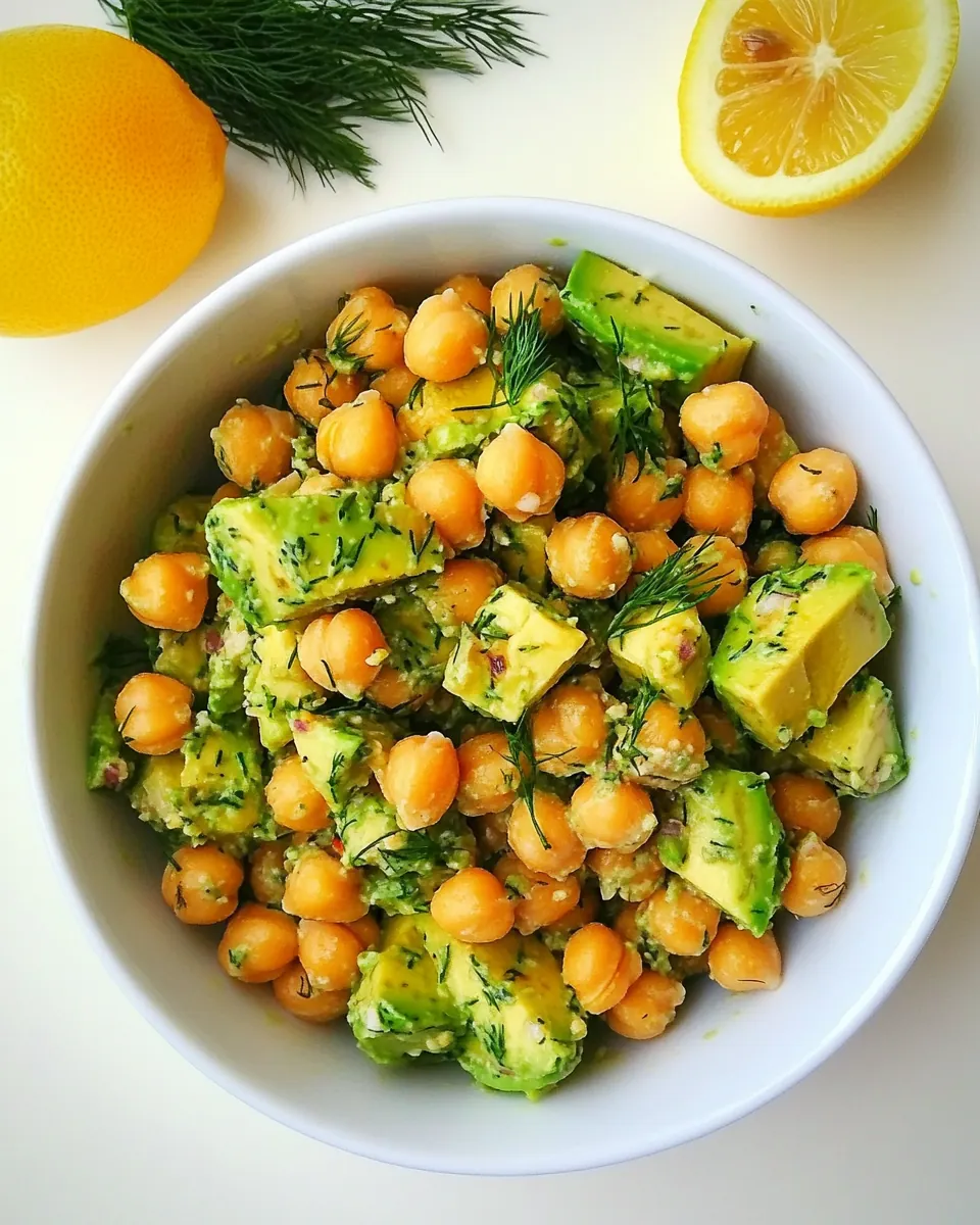 Chickpea Avocado Salad with Lemon and Dill