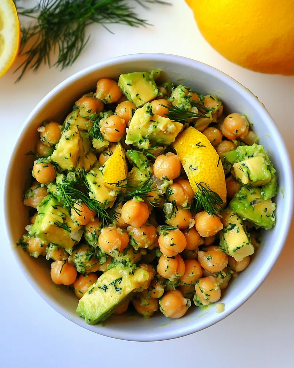 Chickpea Avocado Salad with Lemon and Dill