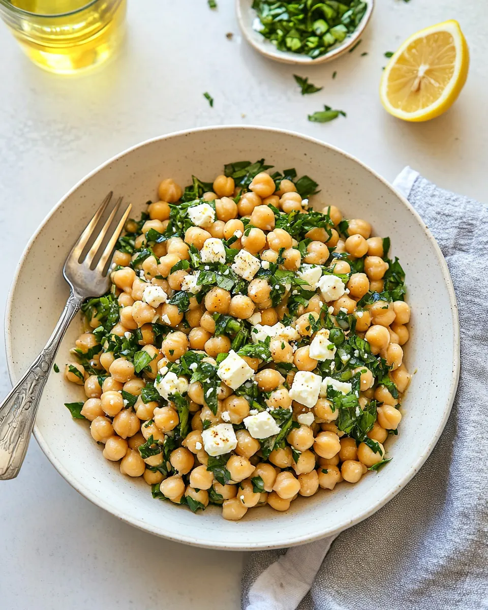 Chickpea Salad with Lemon Vinaigrette and Feta
